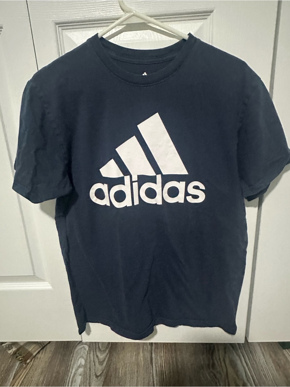 adidas Navy Blue Golf Logo Tee with White Branding